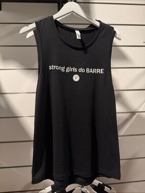 'Strong Girls Do Barre' Black Muscle Tank